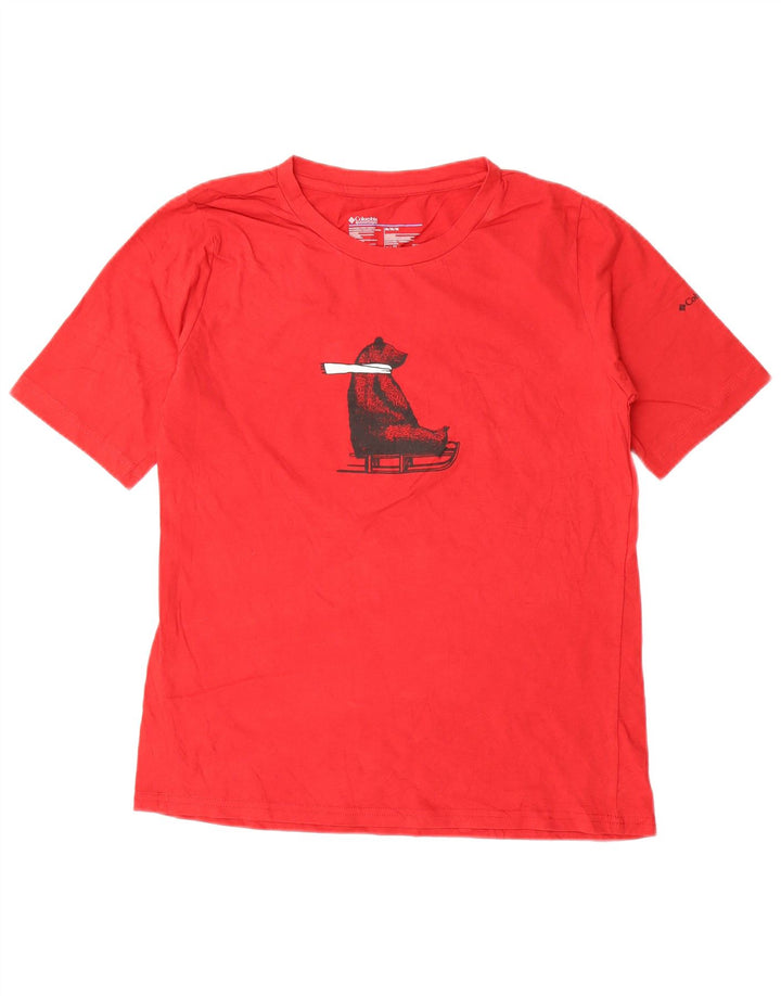 Columbia Herre grafisk T-shirt Top Medium Rød Bomuld