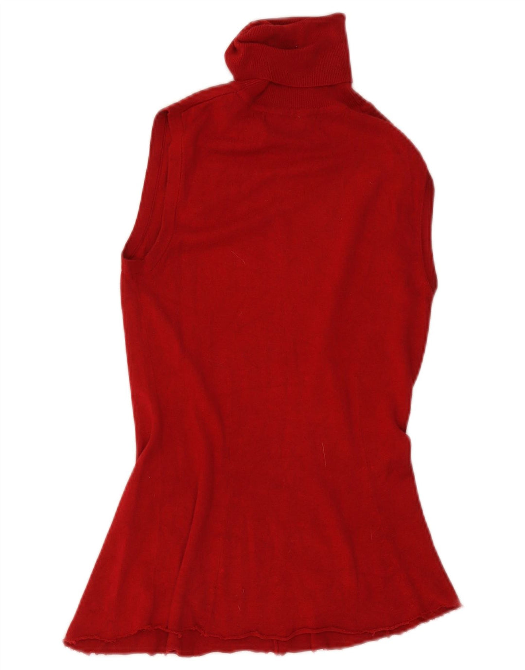 Zara Dame Vest Tank Top UK 12 Medium Red Rayon