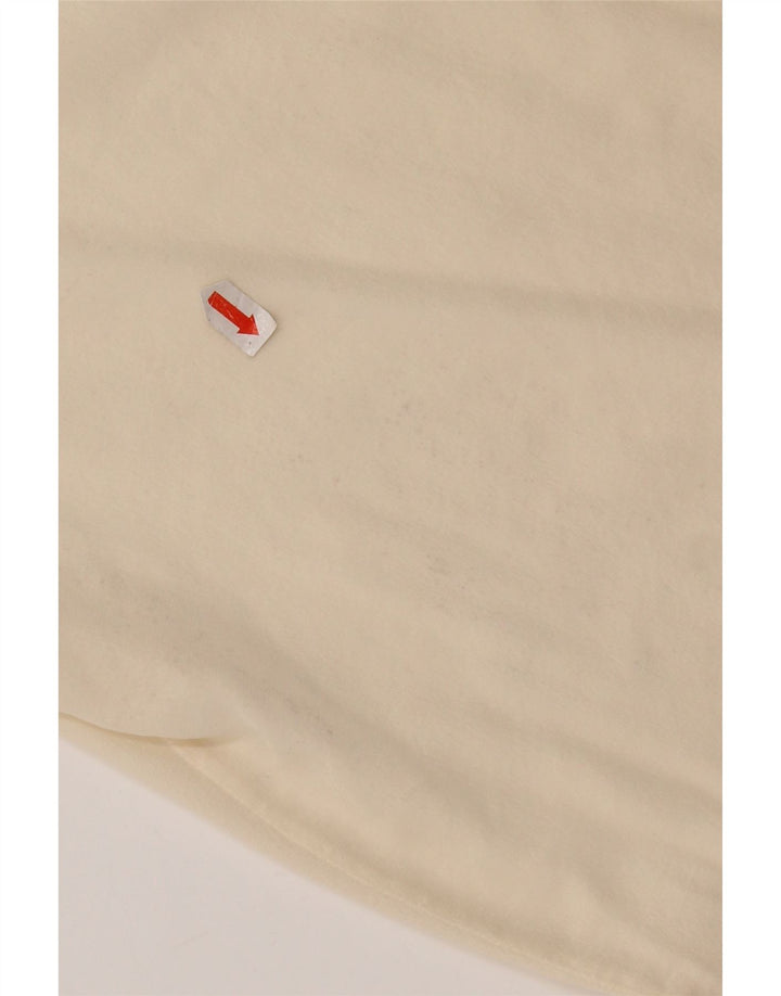 Vintage kvinders kortærmet skjortebluse UK 14 Medium Off White Silke