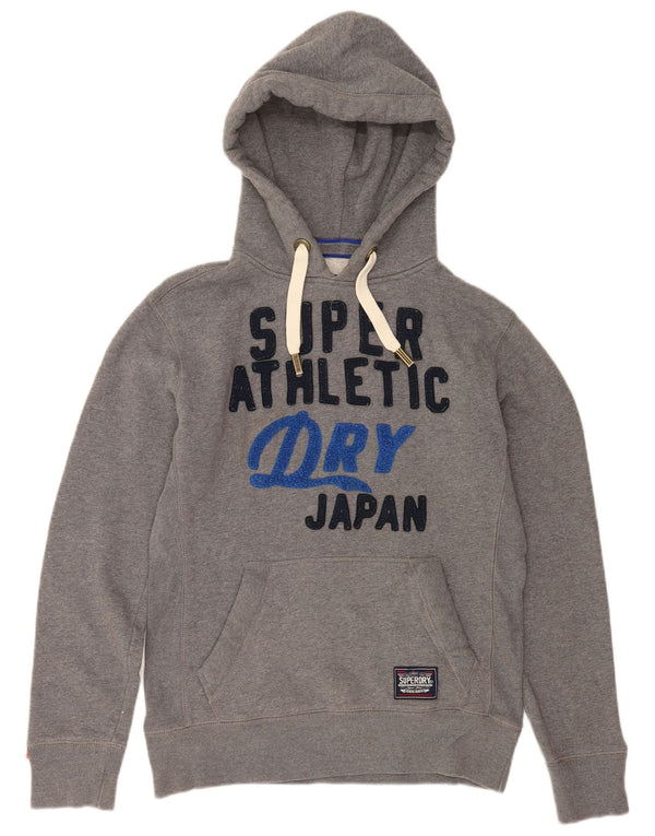 Superdry Mens Graphic Hoodie Jumper Small Grey Cotton