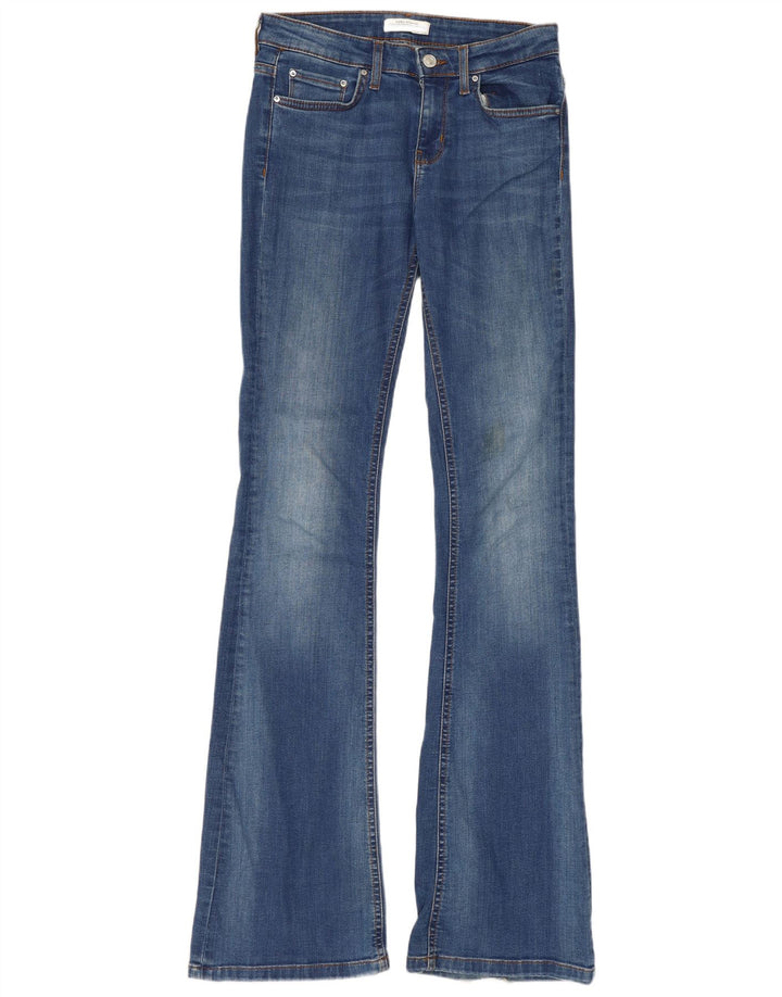 Zara Dame Flared Jeans EU 36 XS W26 L35 Blå Bomuld