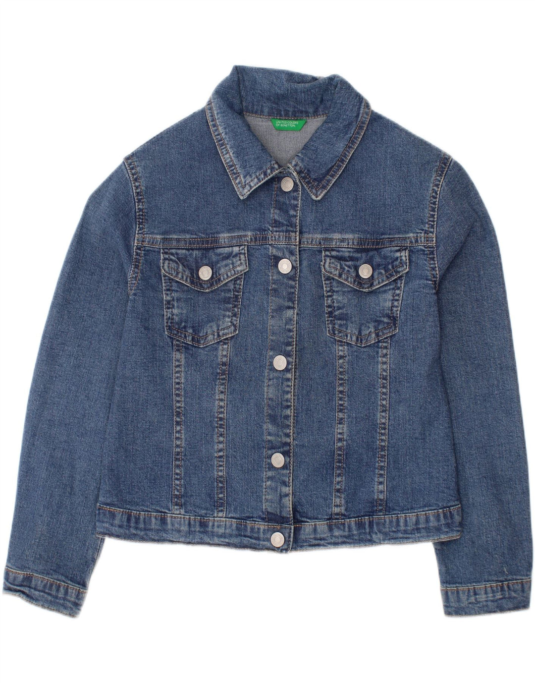 BENETTON drenge denimjakke 5-6 år Lille blå bomuld
