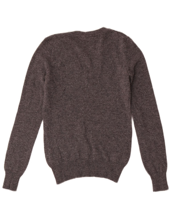 Gant Dame V-hals sweater UK 4 XS Grå Flecked Lammeuld
