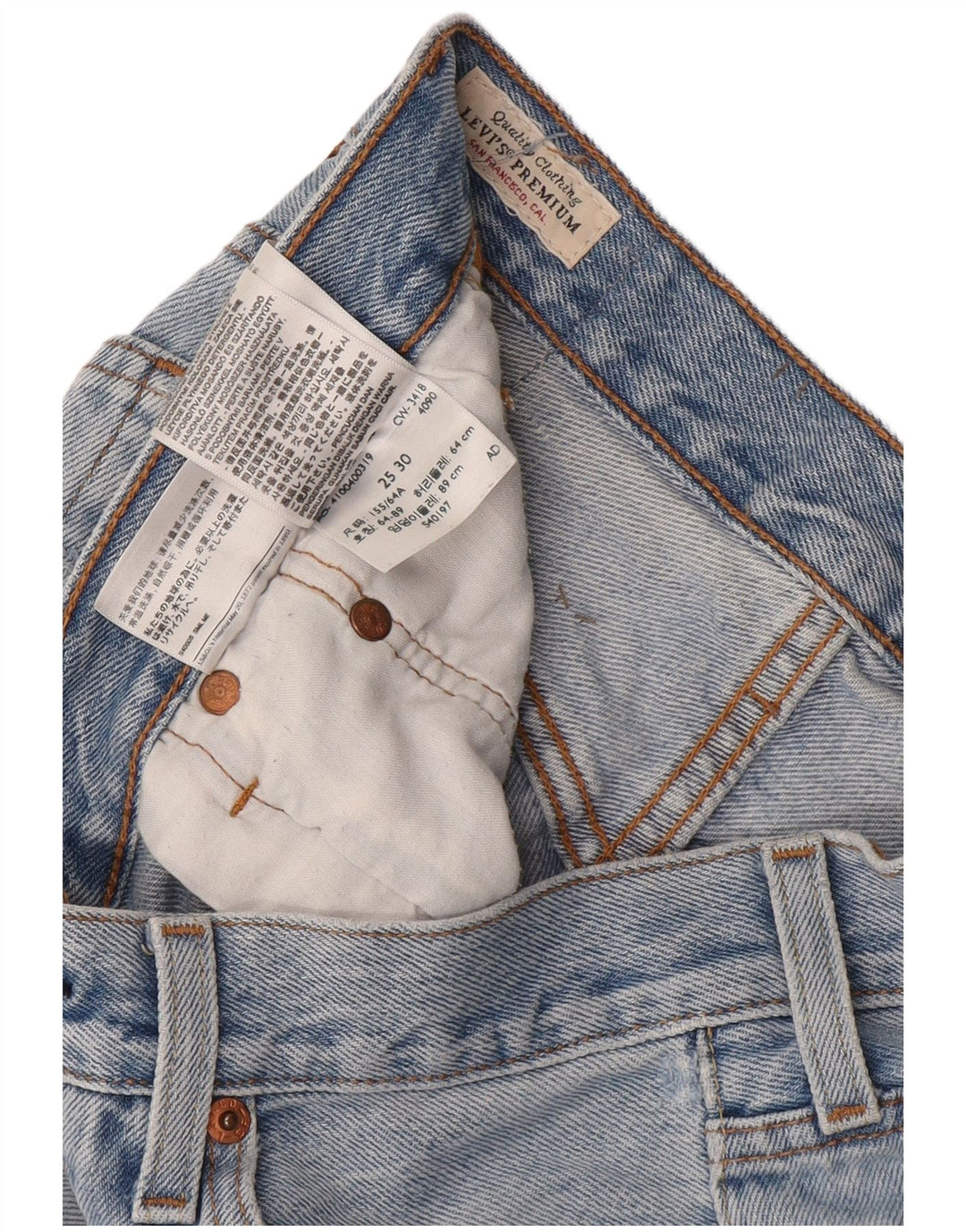 Levi's Dame 501 Straight Jeans W25 L30 Blå Bomuld