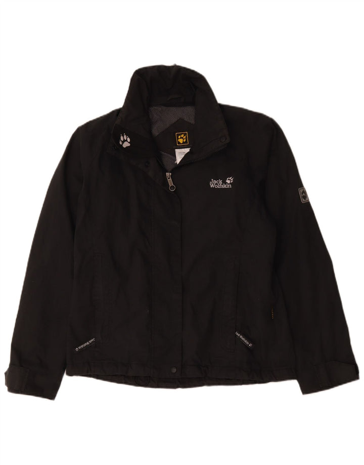 Jack Wolfskin Dame Regnjakke UK 12/14 Medium Sort Polyester