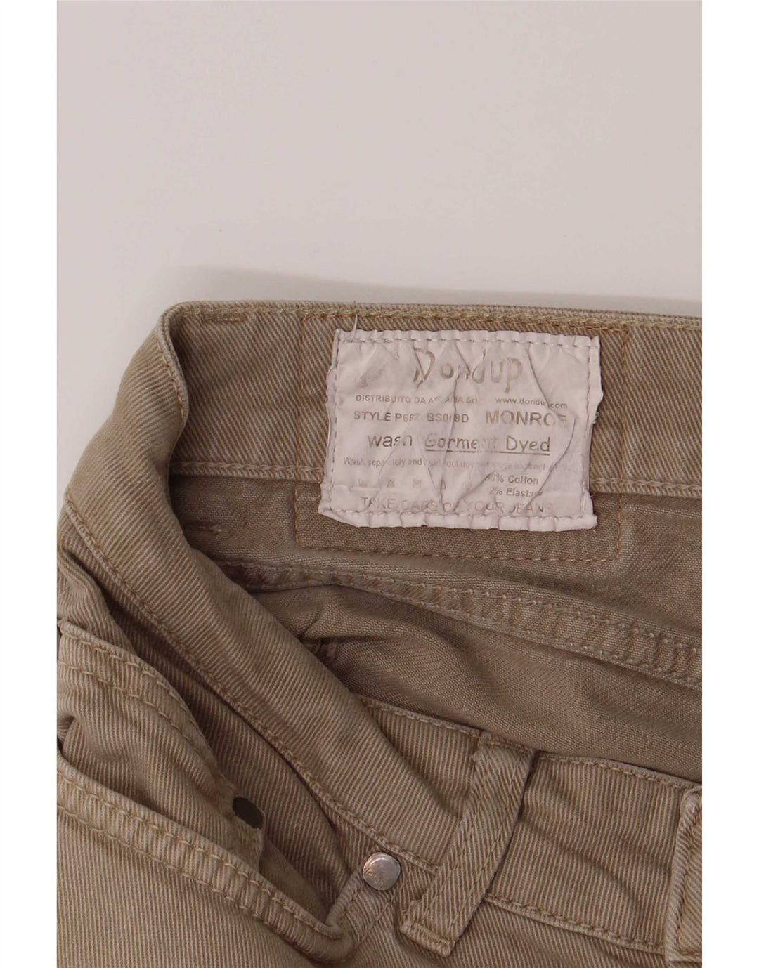 Dondup Dame Slim Jeans W28 L27 Beige Bomuld