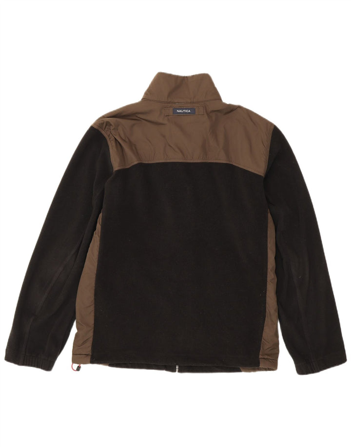 Nautica Herre Fleecejakke UK 38 Medium Sort Colourblock Polyester