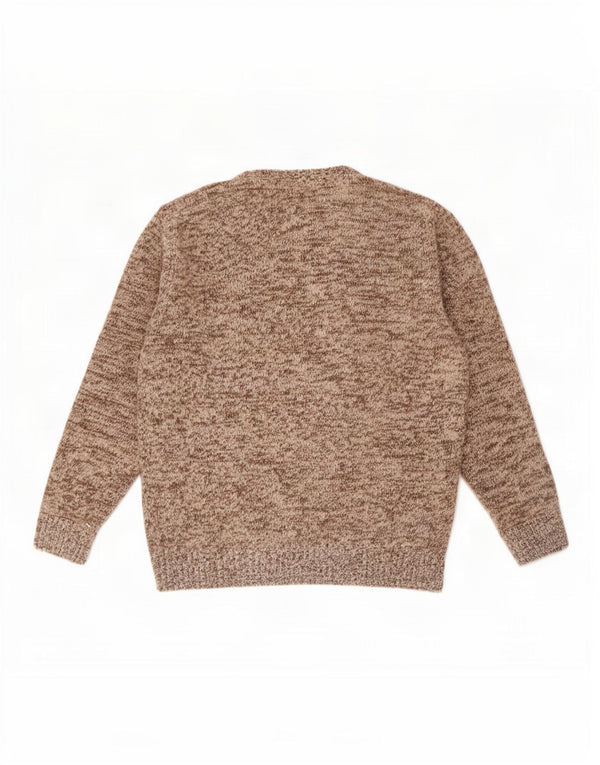 Crew Clothing Herre Crew Neck Jumper Sweater 2XL Brun Flecked Lammeuld
