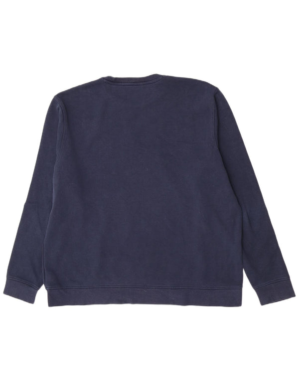 Adidas Herre Regular Fit Sweatshirt Jumper XL Marineblå Bomuld