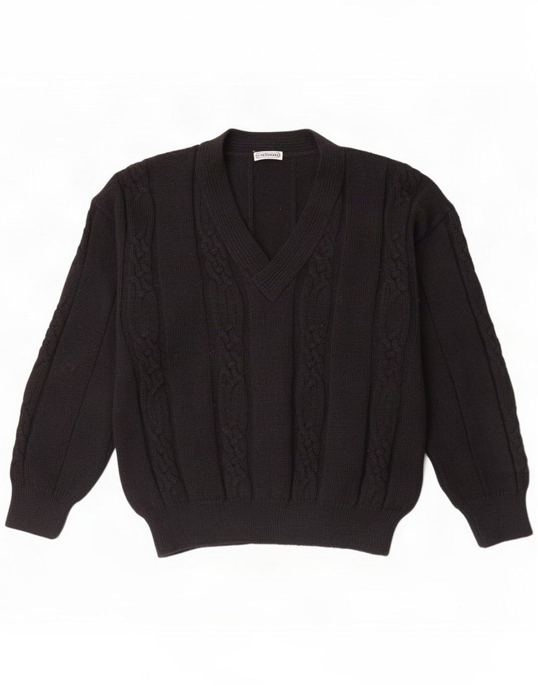 Cacharel Herre V-hals sweater Stor sort uld