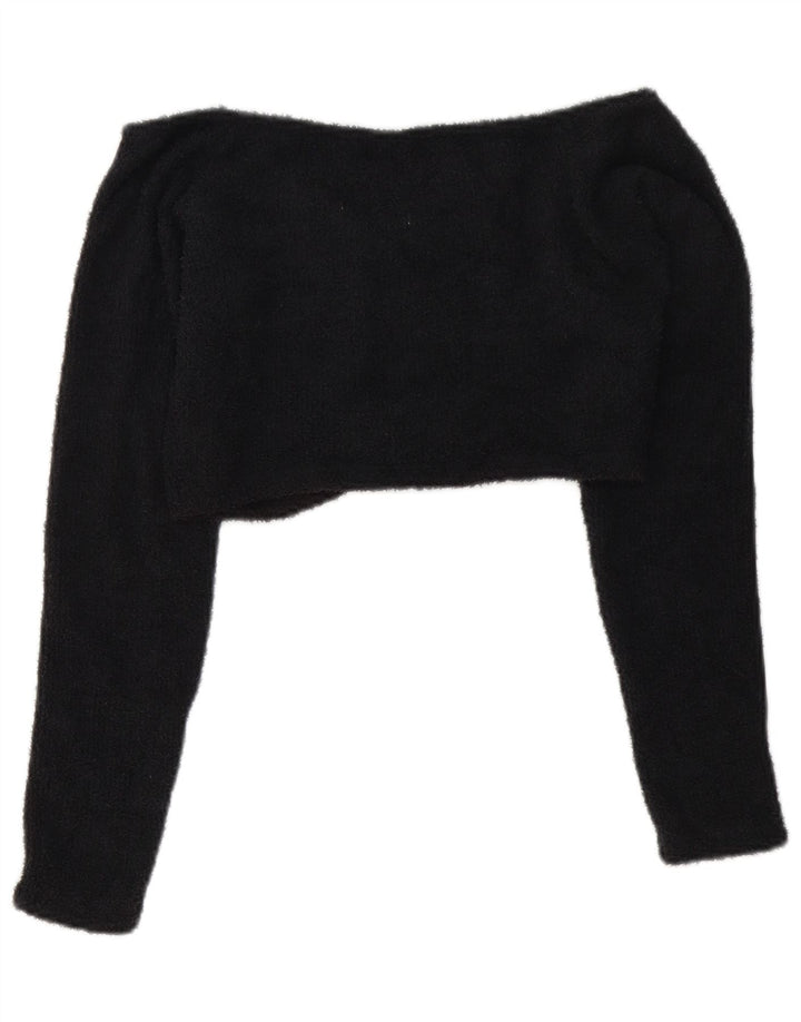 Adidas Dame Crop Fleece Off Shoulder Top UK 12 Medium Sort Polyester