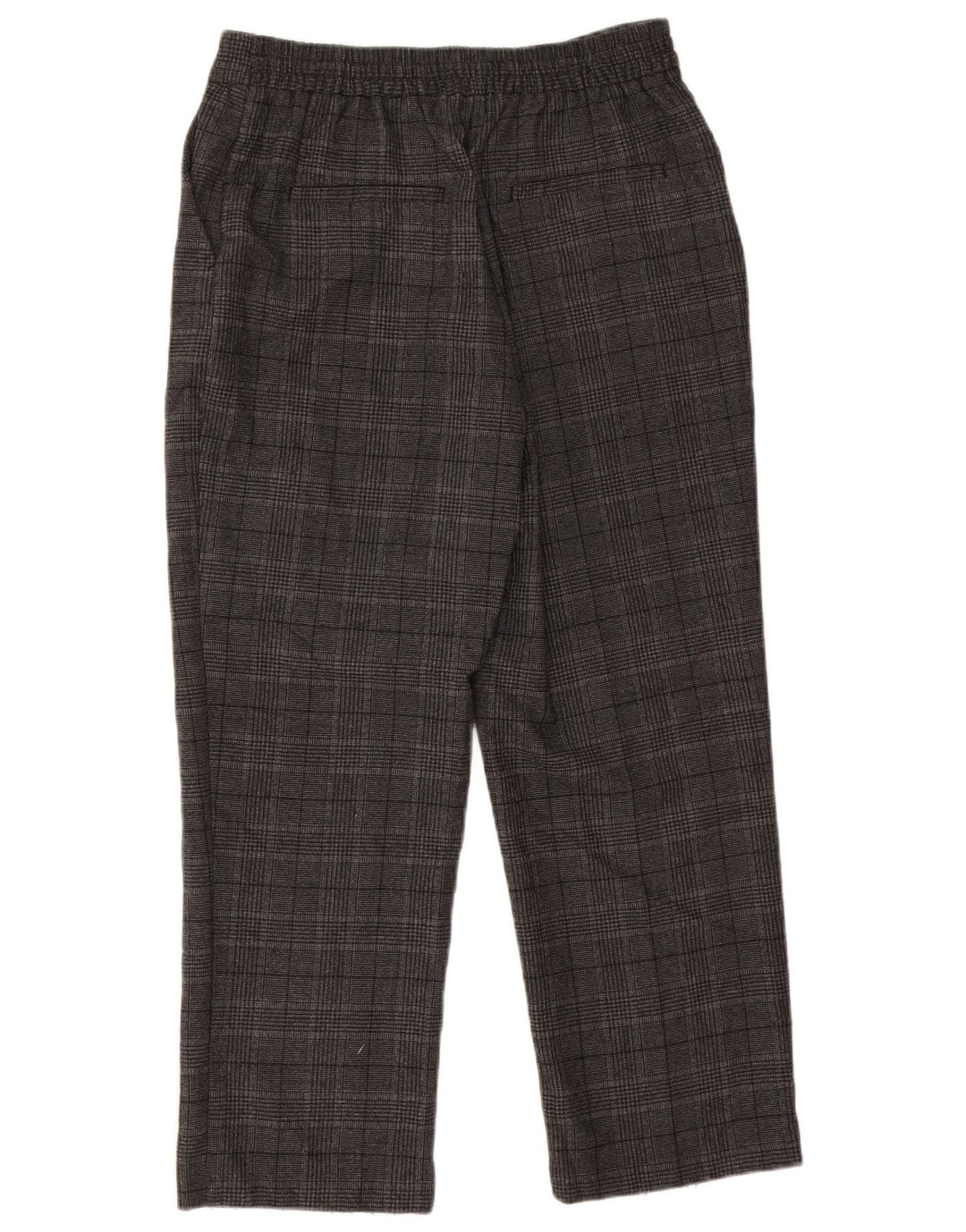 ZARA koniske afskårne bukser til kvinder Small W26 L24 Grå Houndstooth