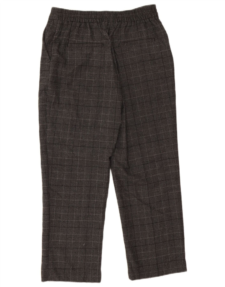 ZARA koniske afskårne bukser til kvinder Small W26 L24 Grå Houndstooth