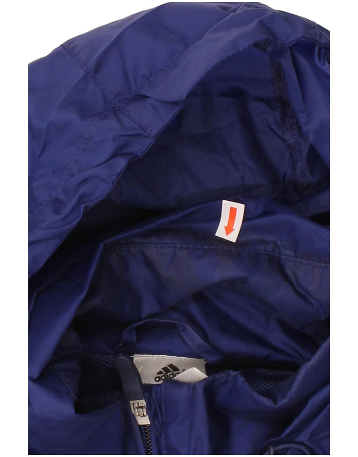 ADIDAS Mens Graphic Rain Jacket UK 38 Medium Navy Blue