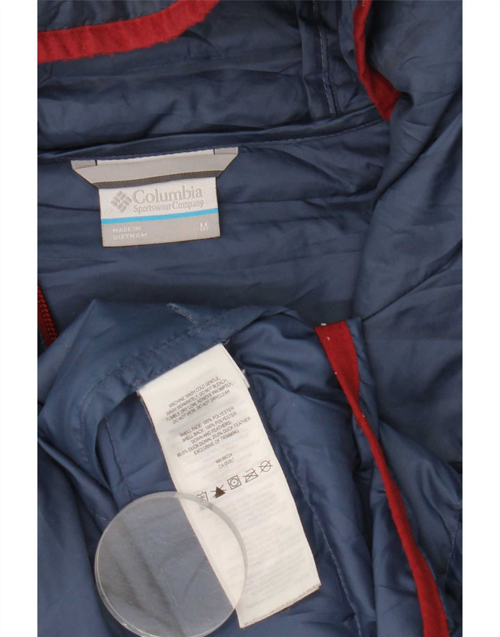 Columbia Herre hættepolstret jakke UK 38 Medium Navy Blue Polyester