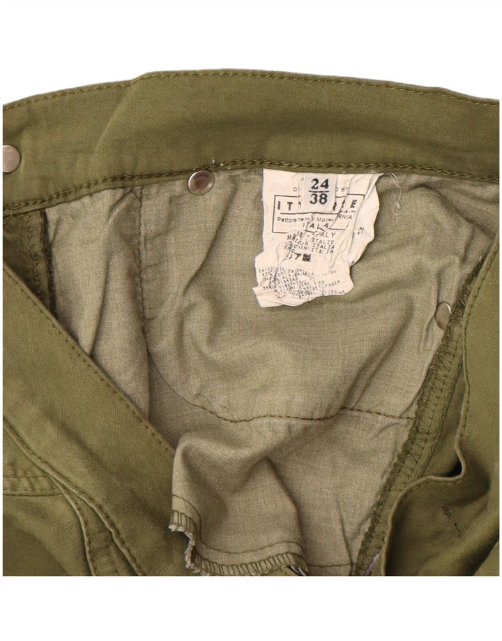 Versace Cargo Shorts til kvinder IT 38 XS W24 Khaki Bomuld