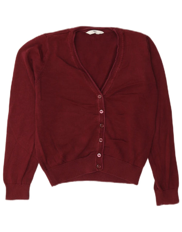 Marks & Spencer Girls Cardigan sweater 9-10 år Bourgogne bomuld