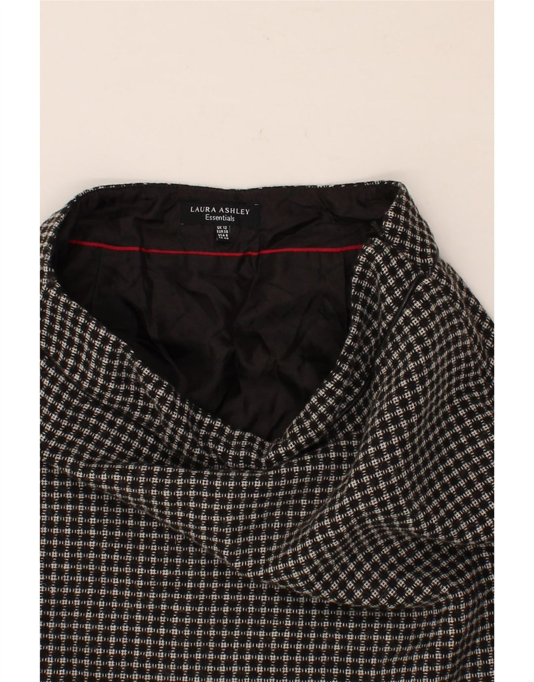 LAURA ASHLEY Womens Midi Skirt UK 12 Medium W28  Black Geometric Polyester Vintage Laura Ashley and Second-Hand Laura Ashley from Messina Hembry 