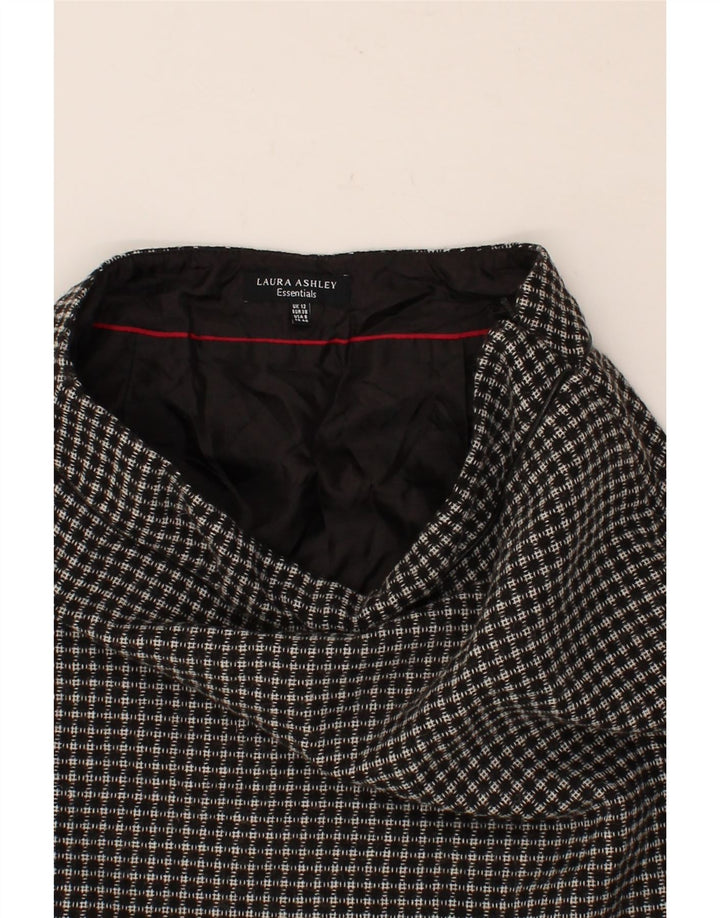 LAURA ASHLEY Womens Midi Skirt UK 12 Medium W28  Black Geometric Polyester Vintage Laura Ashley and Second-Hand Laura Ashley from Messina Hembry 