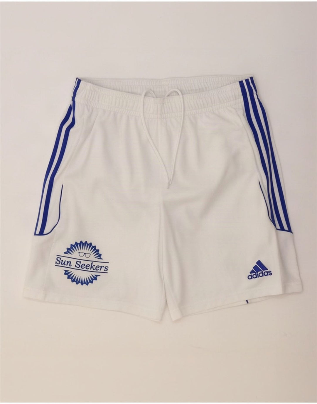 Adidas Herre Climalite grafiske sportsshorts store hvide polyester