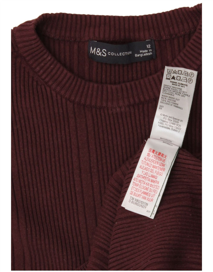 Marks & Spencer Dame sweater med rund hals DK 12 Medium Burgundy