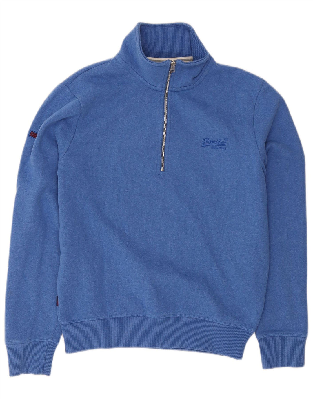 Superdry Sweatshirt med lynlås til mænd, lille blå bomuld