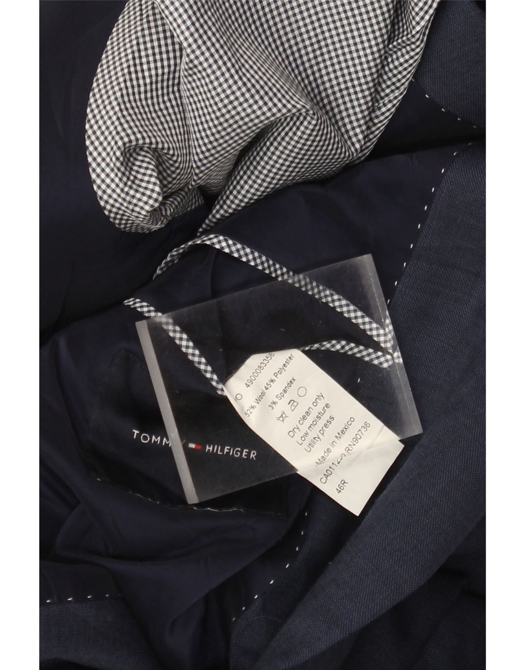 Tommy Hilfiger Herre 2 Button Blazer Jacket UK 46 3XL Navy Blue Wool