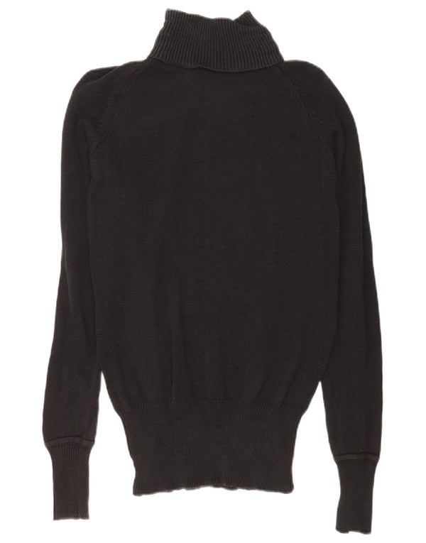 Zara Dame Rullehals Sweater UK 14 Medium Navy Blue Bomuld