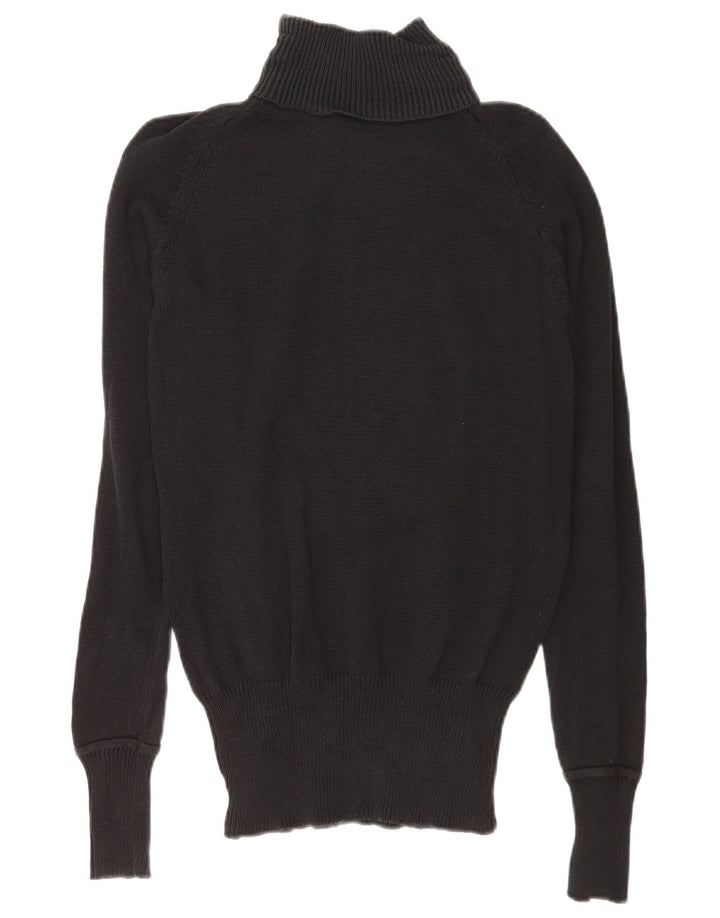 Zara Dame Rullehals Sweater UK 14 Medium Navy Blue Bomuld