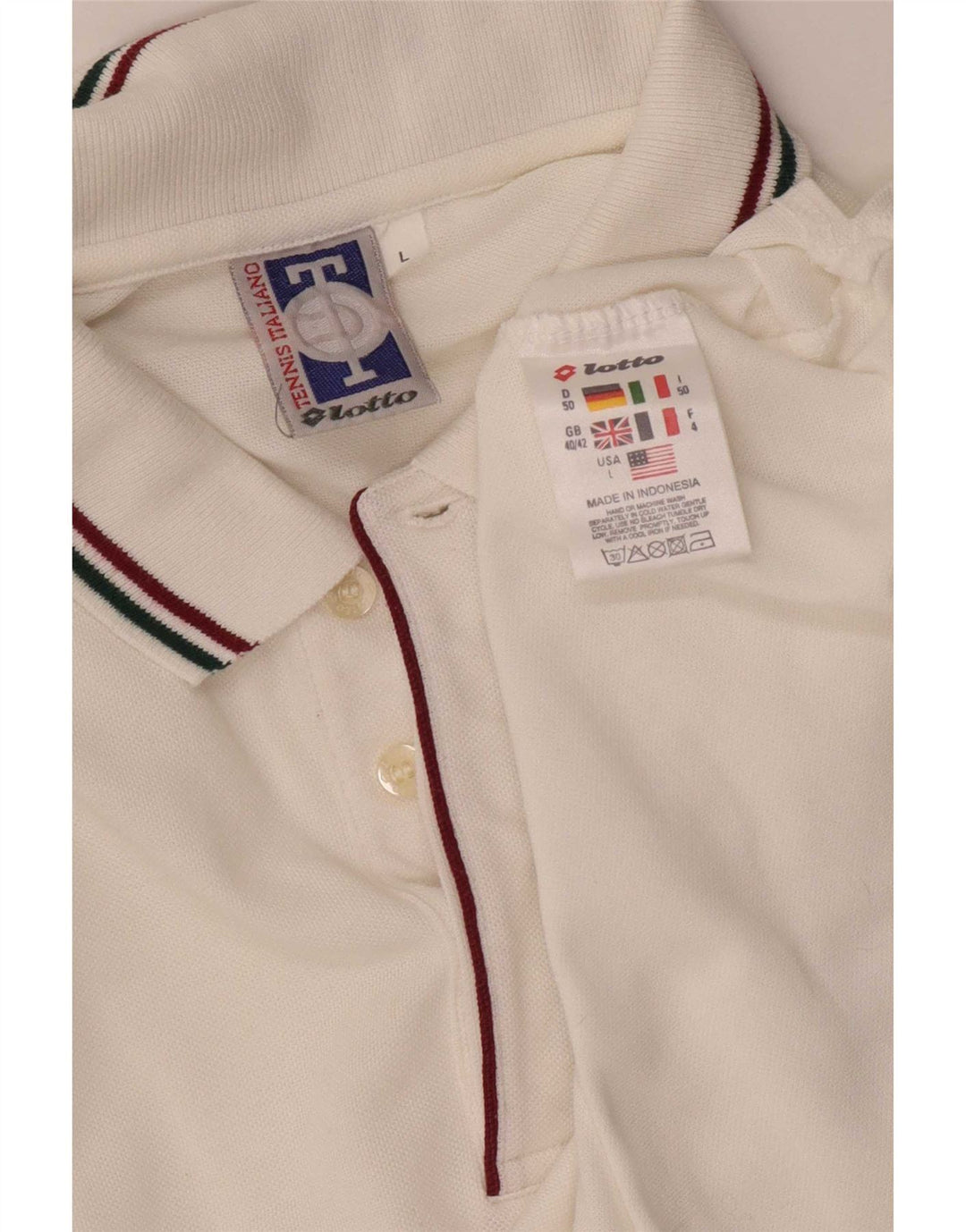 Lotto Herre Polo Shirt Stor Hvid Colourblock Bomuld