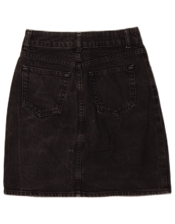 Topshop Dame Denim Nederdel UK 6 XS W24 Sort