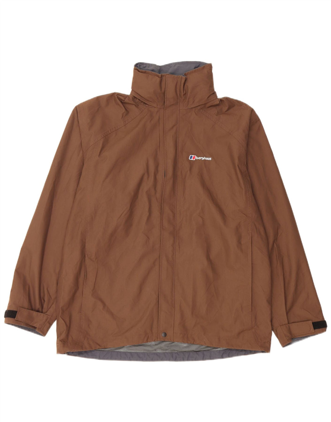 Berghaus Regnjakke med hætte til kvinder UK 16 Stor brun nylon