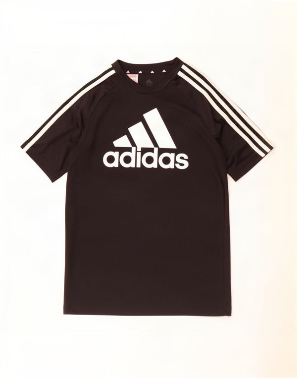 Adidas Boys Aeroready Grafisk T-Shirt Top 13-14 År Sort Polyester