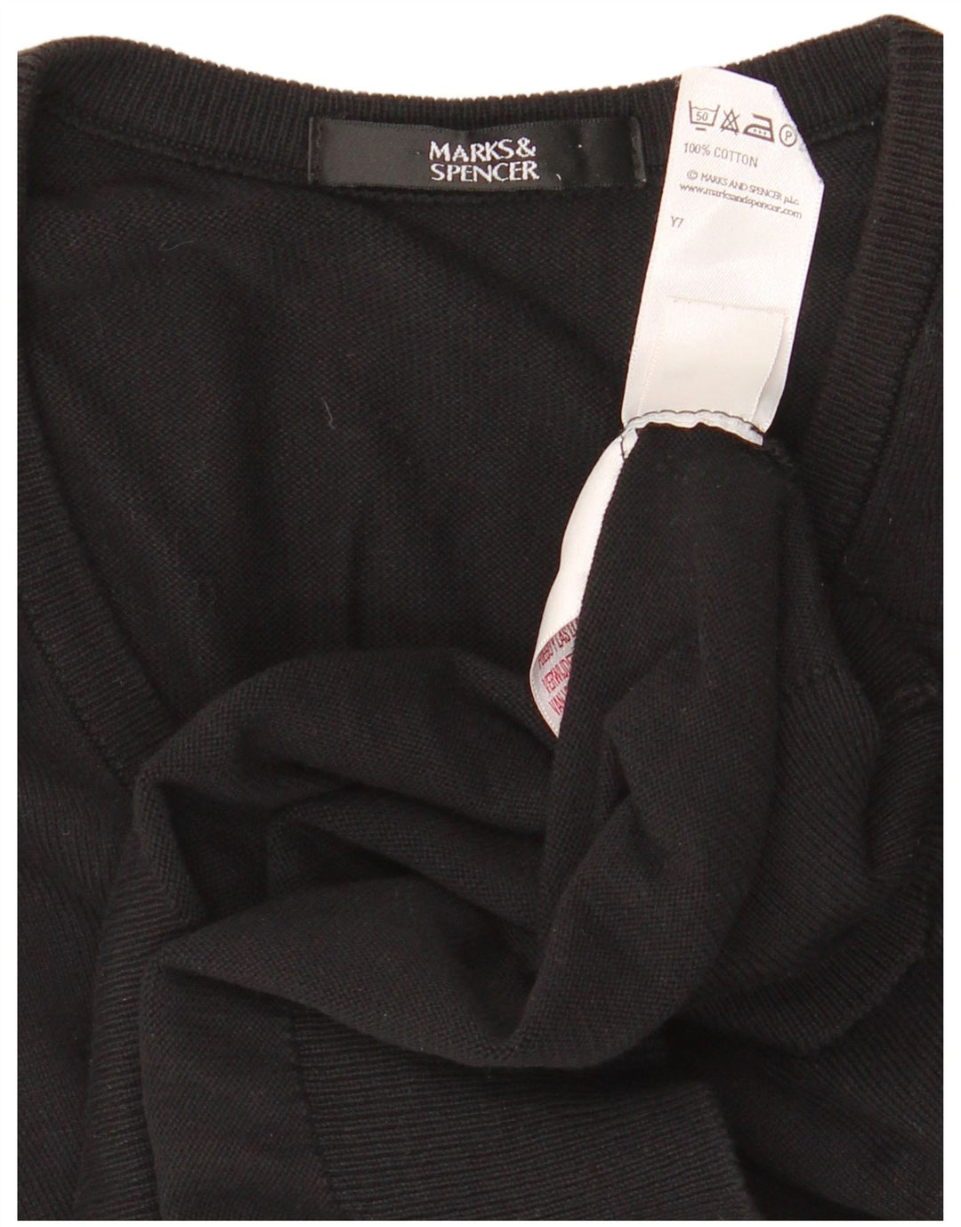 MARKS & SPENCER Herrevest Tank Top UK 41/43 Large Black Cotton