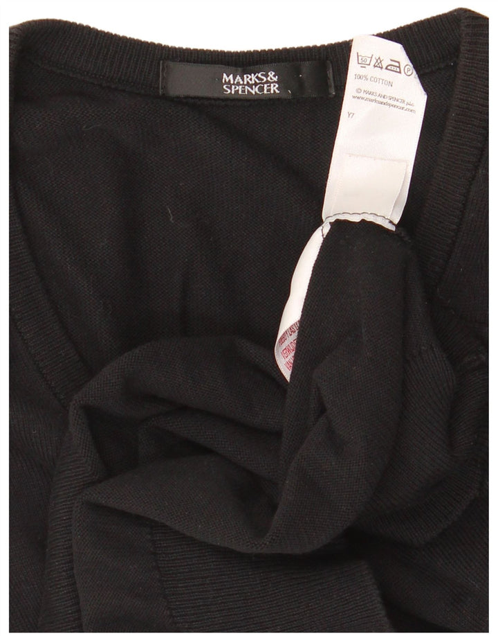 MARKS & SPENCER Herrevest Tank Top UK 41/43 Large Black Cotton