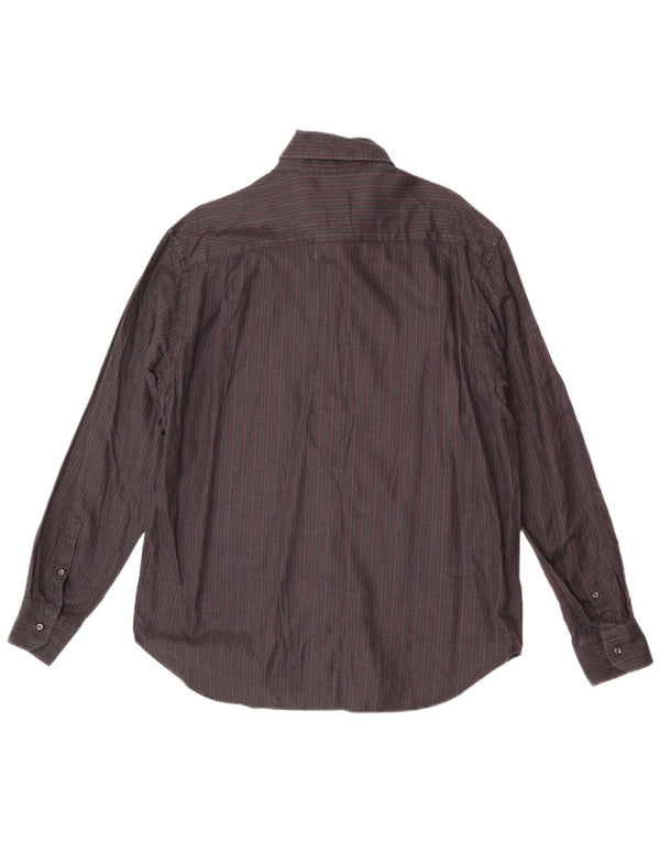 Trussardi herreskjorte str. 44 17 1/2 XL marineblå stribet klassisk