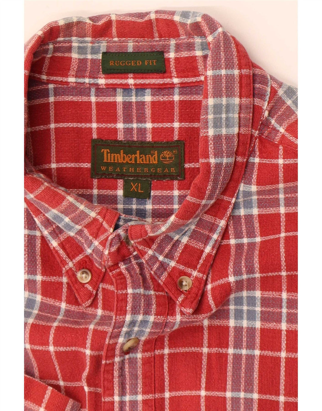 Timberland Herre Rugged Fit kortærmet skjorte XL rød ternet