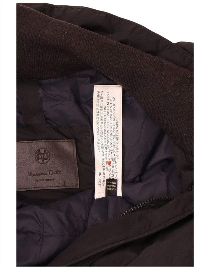 Massimo Dutti Herre Polstret Frakke UK 44 2XL Sort Polyester