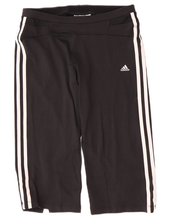 Adidas Dame Capri Træningsdragt Bukser UK 12 Medium Sort Nylon