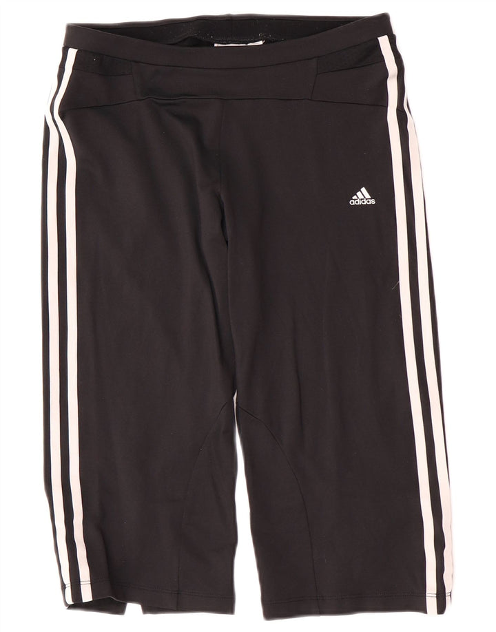 Adidas Dame Capri Træningsdragt Bukser UK 12 Medium Sort Nylon