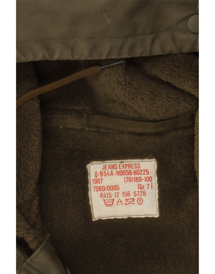 VINTAGE Military Parkajakke med hætte til mænd UK 40 Large Green