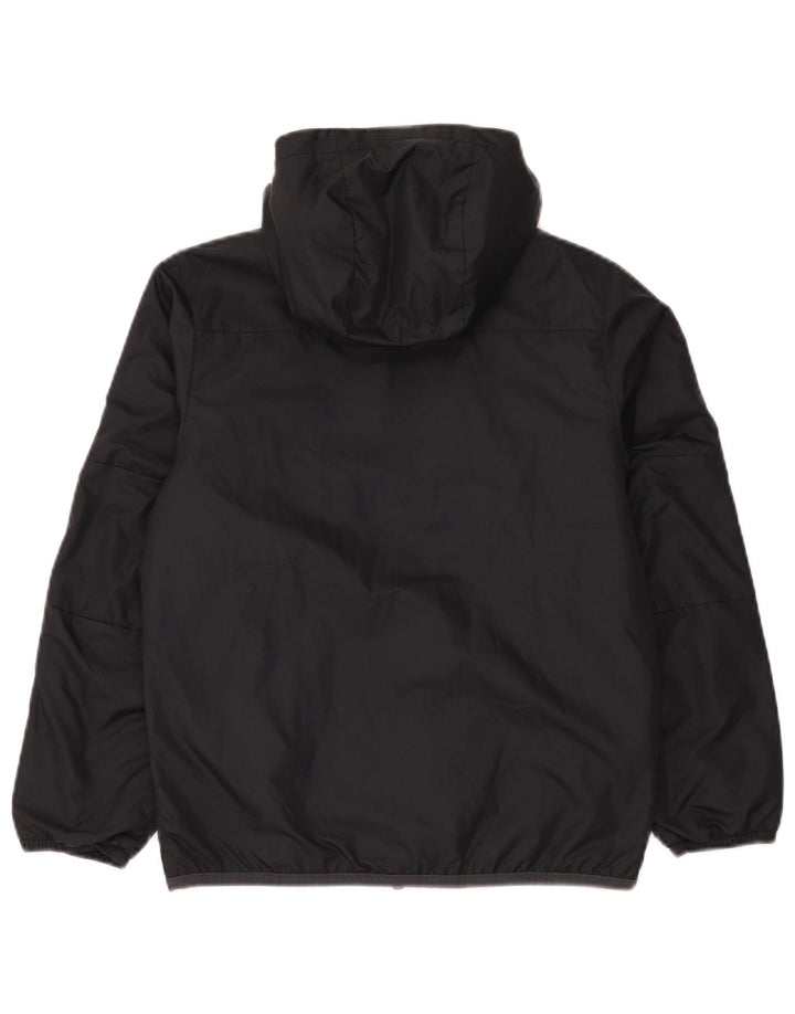 Nike Boys Hooded Windbreaker Jacket 10-11 Years Medium Black Polyester