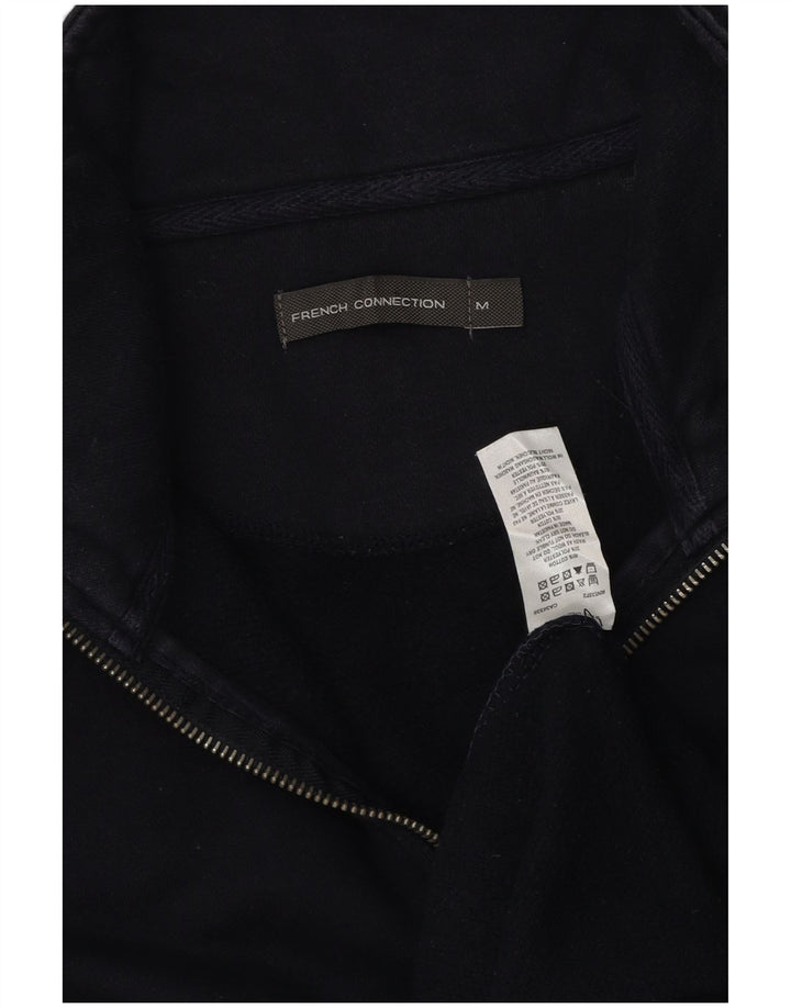 FRANSK FORBINDELSE Herre Zip Neck Sweatshirt Jumper Medium Navy Blue Bomuld