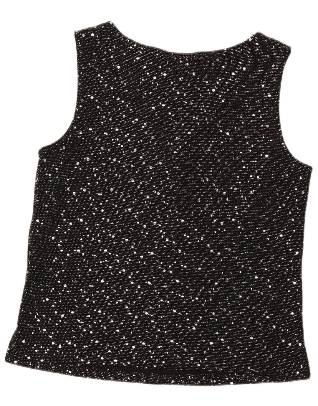 Wallis Dame ærmeløs bluse Top UK 14 Mellem sort plettet nylon