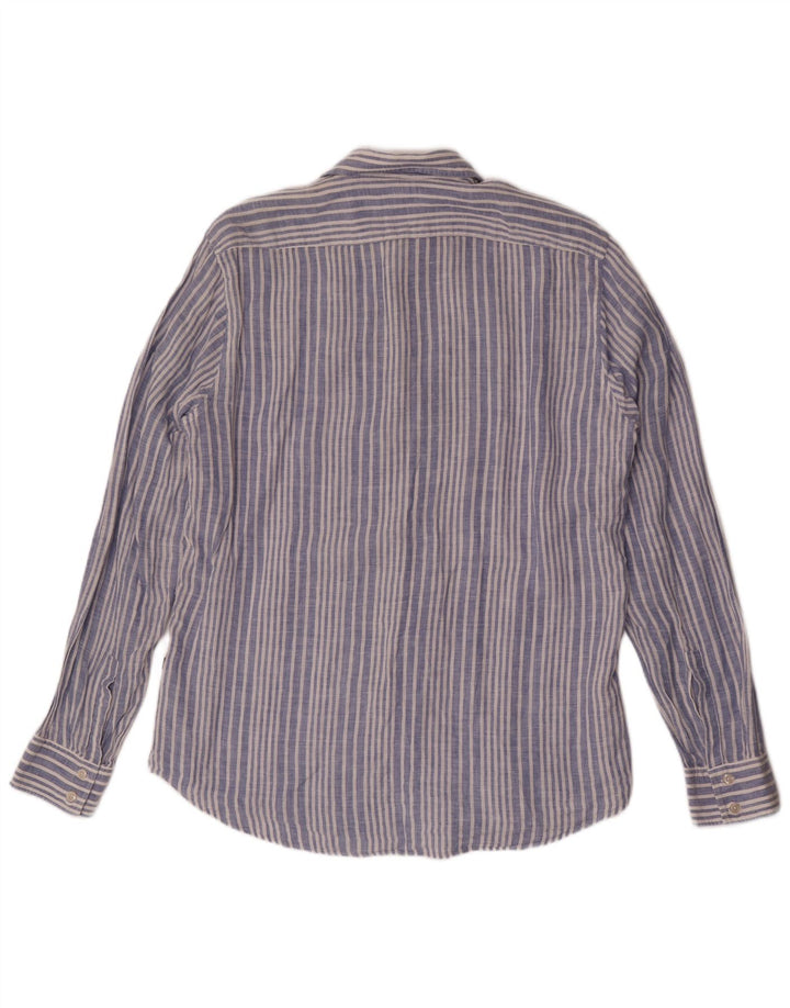 Hugo Boss Herreskjorte Large Blue Pinstripe Linen