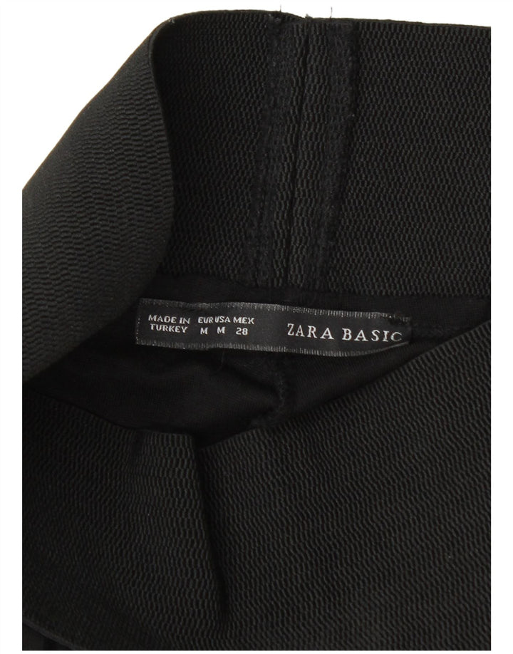 Zara Womens Leggings UK 12 Medium Black Animal Print