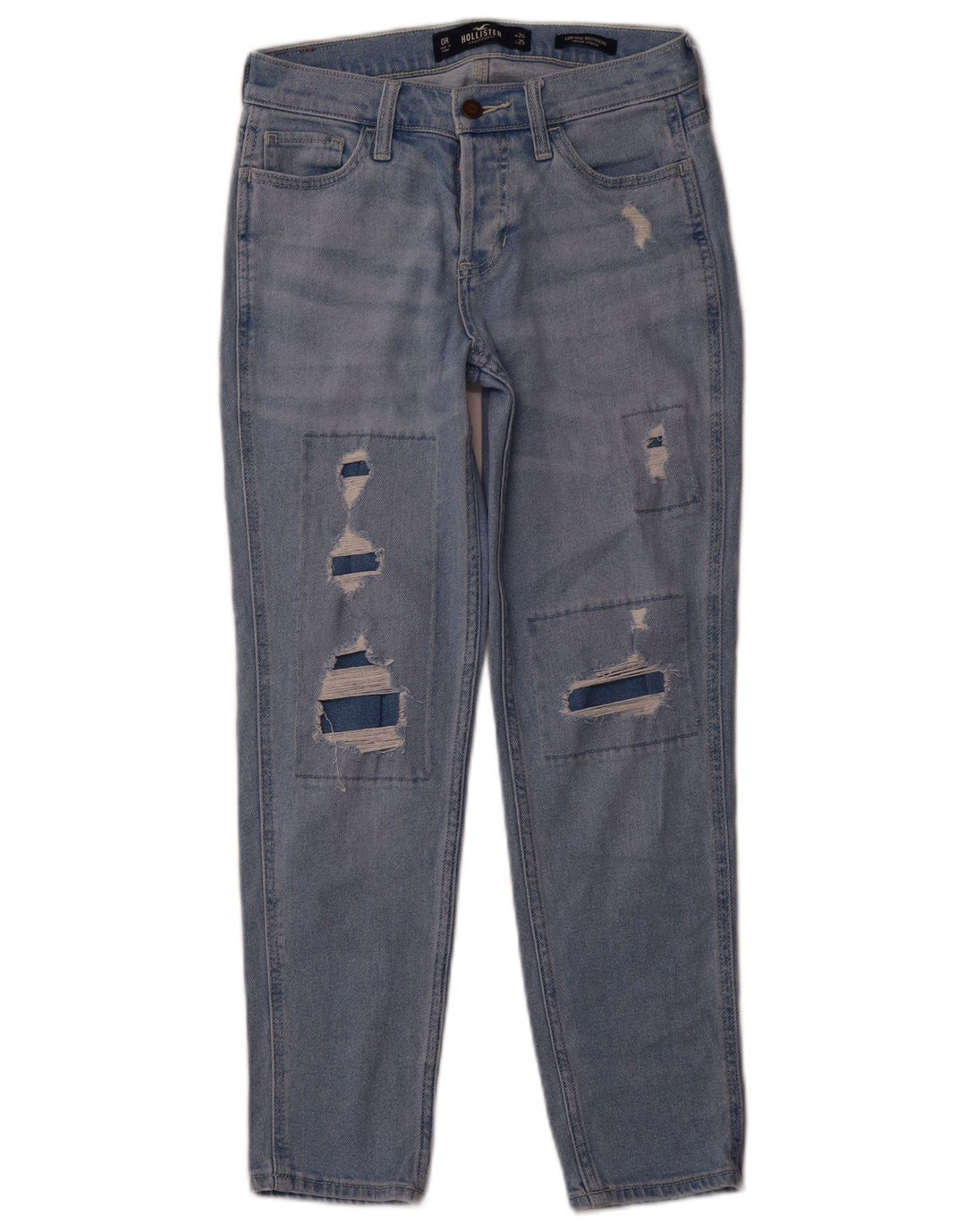 HOLLISTER Kvinde Kæreste Distressed Slim Jeans US 0 XS W24 L25 Blå