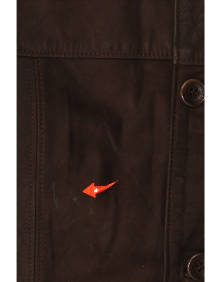 VINTAGE Læderjakke til mænd IT 48 Medium Brun Læder