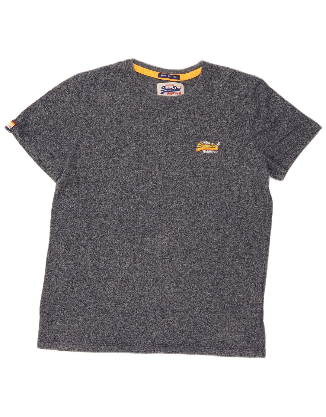 SUPERDRY T-shirt top til mænd Stor marineblå flækket bomuld