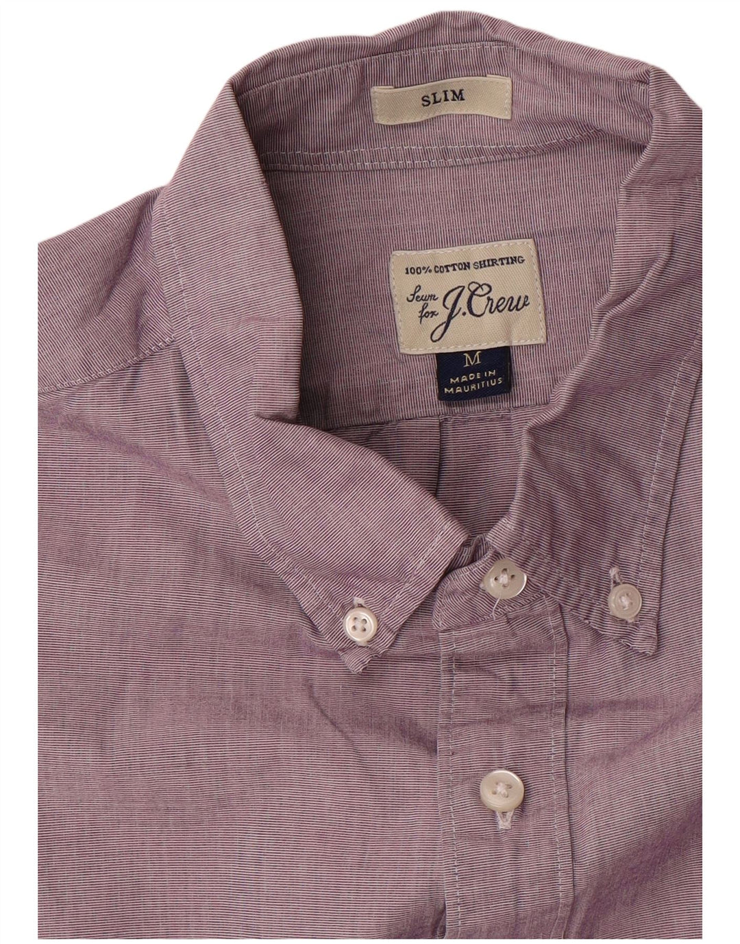 J. CREW Herre Slim Shirt Medium Lilla Bomuld